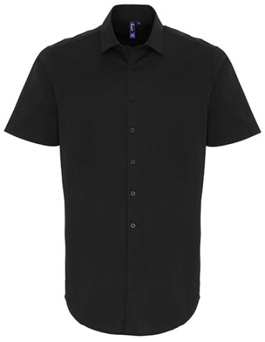 PRE-PR246-Mens Stretch Fit Poplin Short Sleeve Cotton Shirt